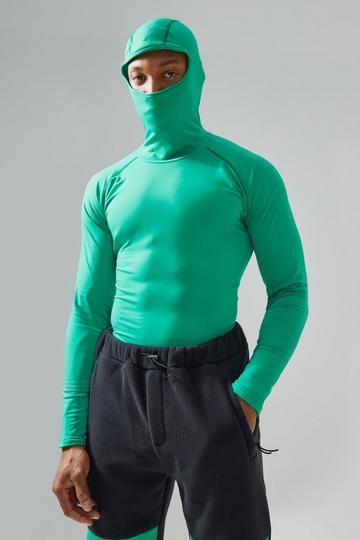 Man Active Fleece Lined Head Cover Base Layer green