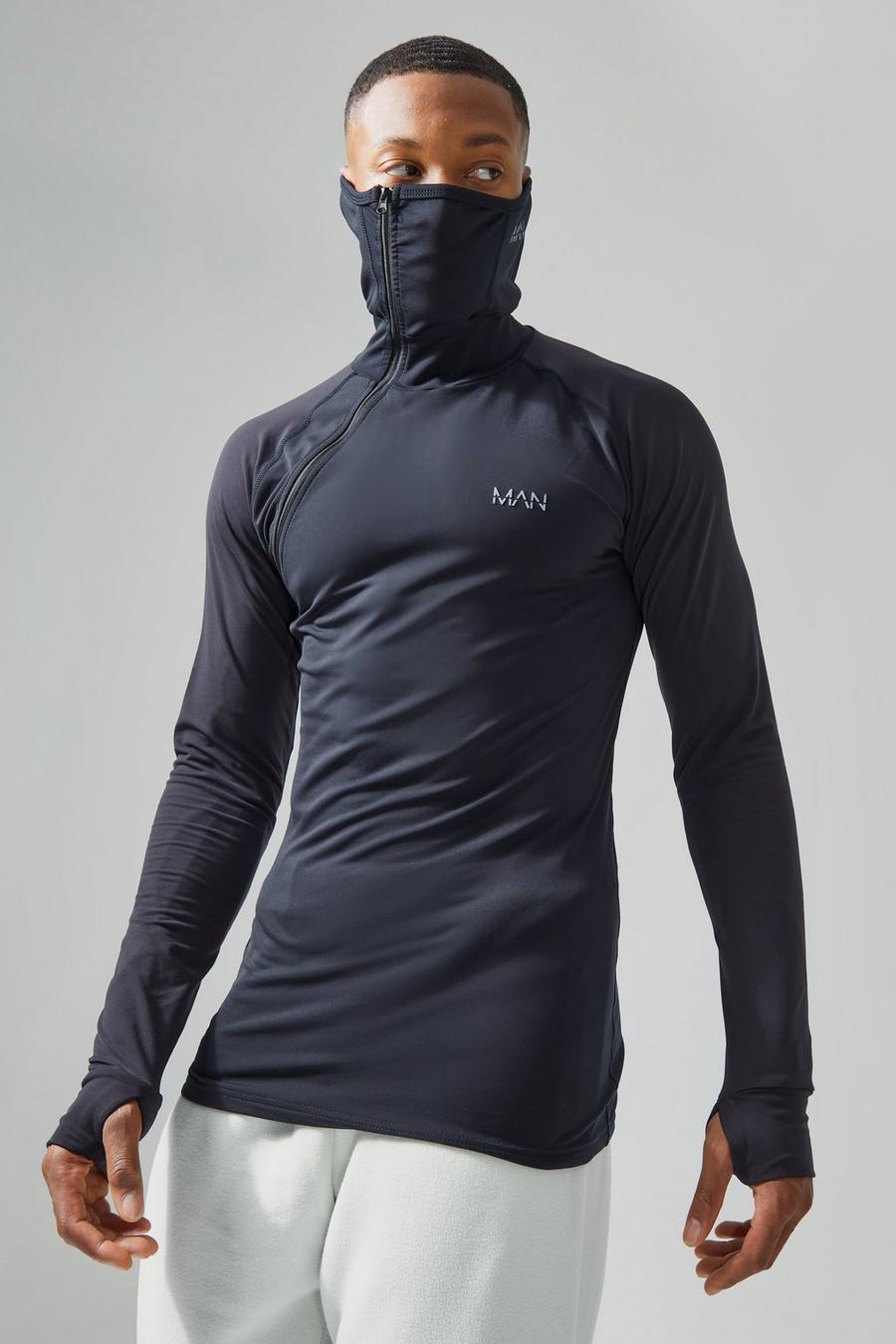 Maglia intima Man Active Face Covering Matte, Black image number 1