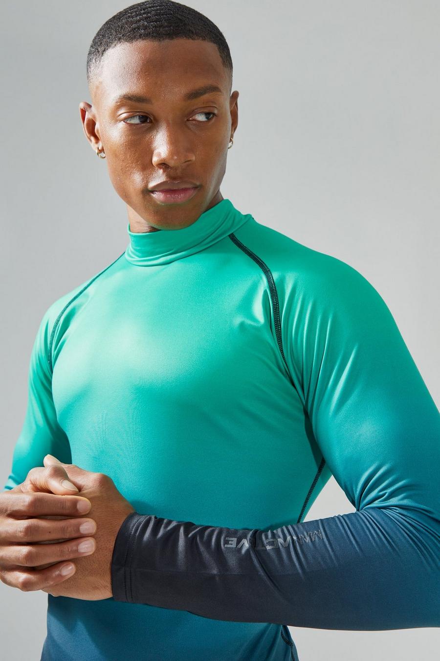 Green Man Active Fleece Lined High Neck Base Layer image number 1
