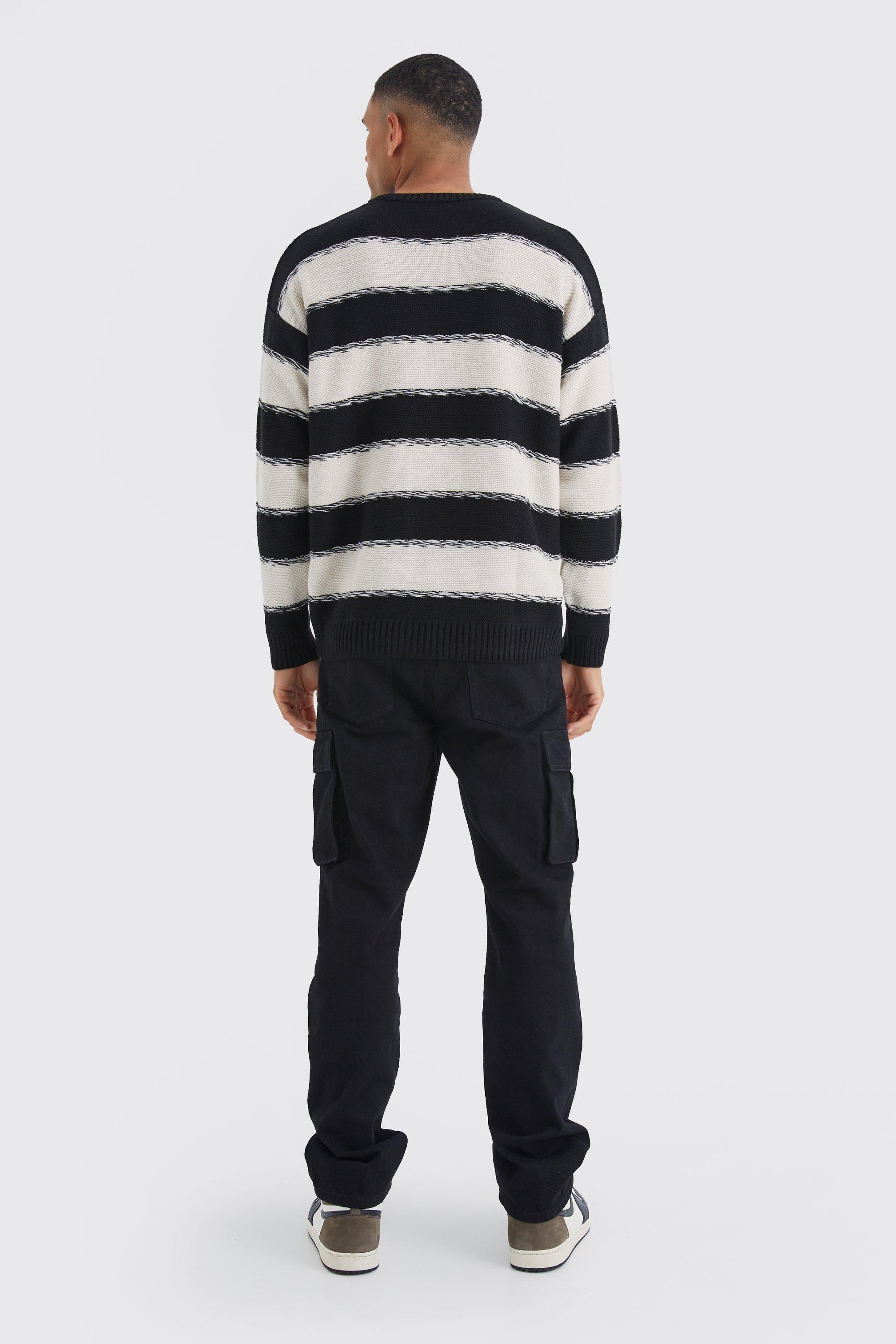 Tall Oversized 2 Tone Stripe Knit Jumper