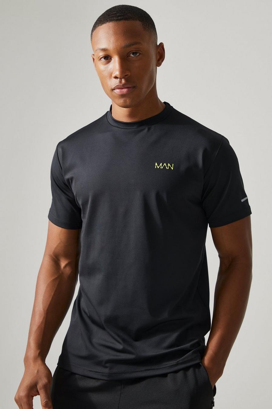 Man Active Performance T-Shirt, Black image number 1