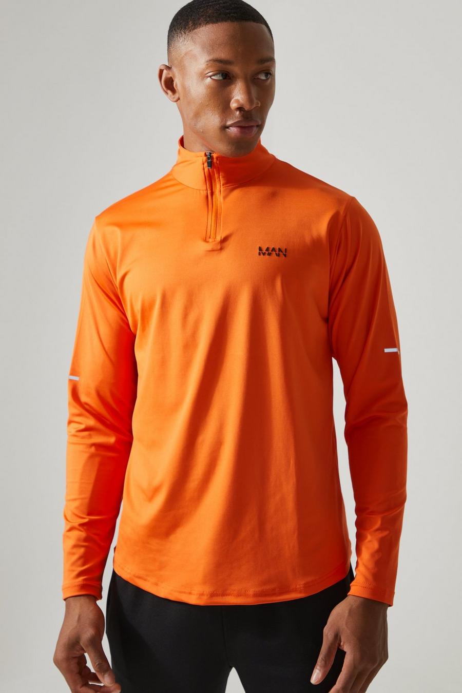 Top de sport à col zippé - MAN Active, Orange image number 1
