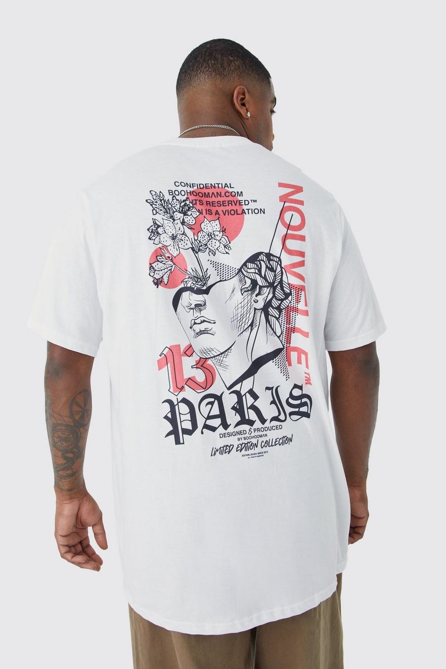 Plus T-Shirt mit Renaissance-Print, White