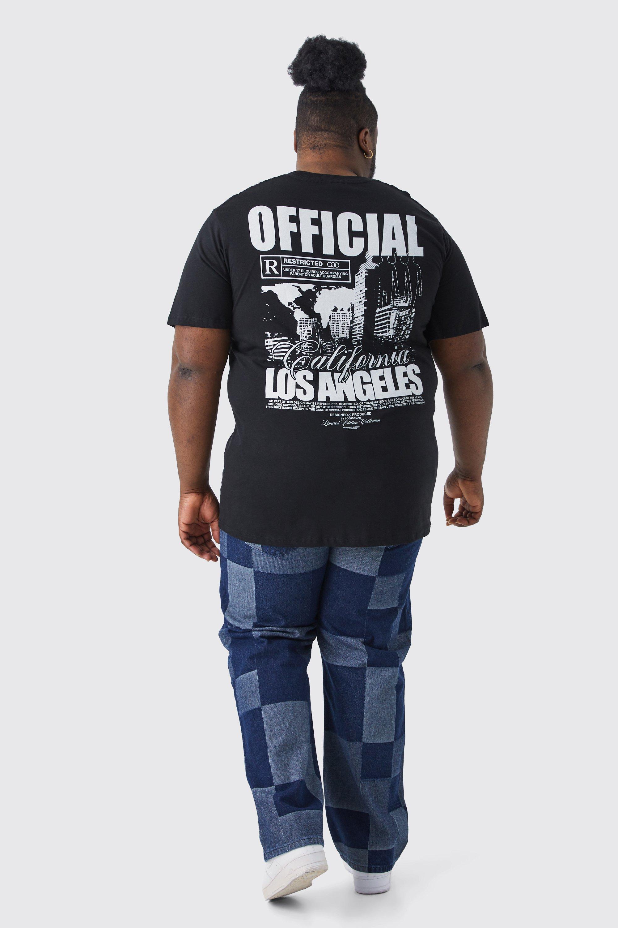 Grande taille T shirt long imprim Los Angeles