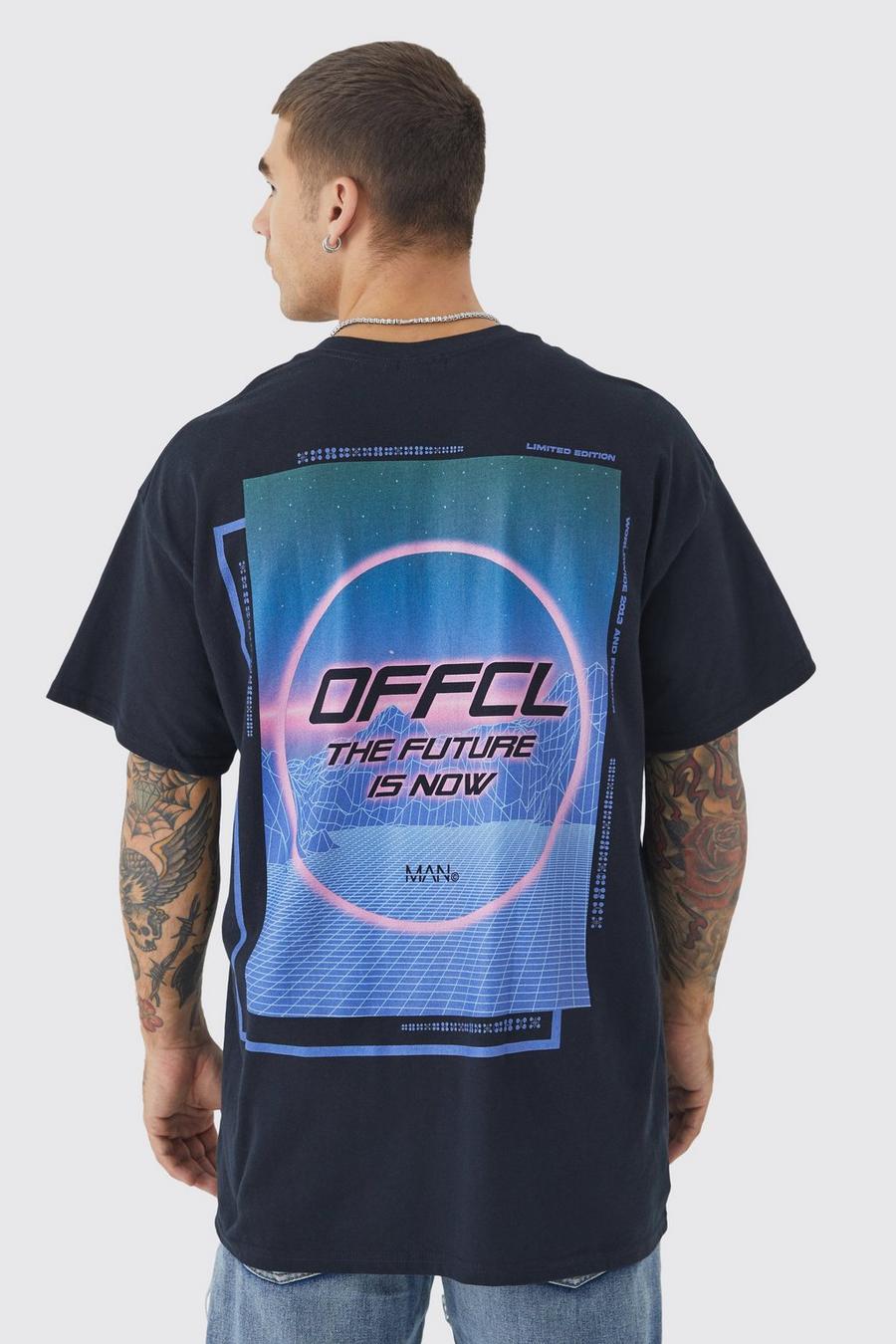 Black Oversized Ofcl Future Graphic T-shirt image number 1