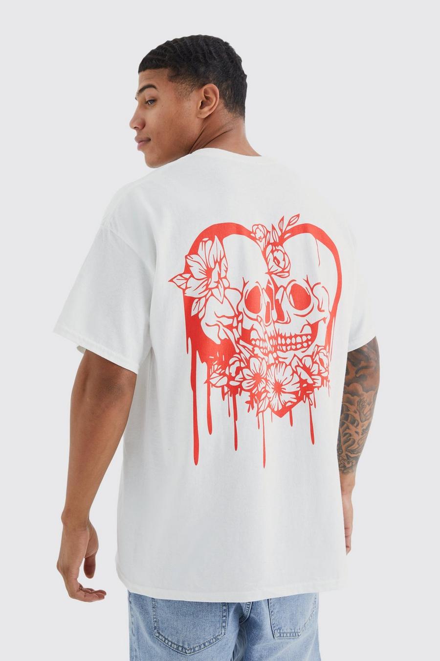 boohooMAN Plus Size Pixilated Heart Graphic T-Shirt