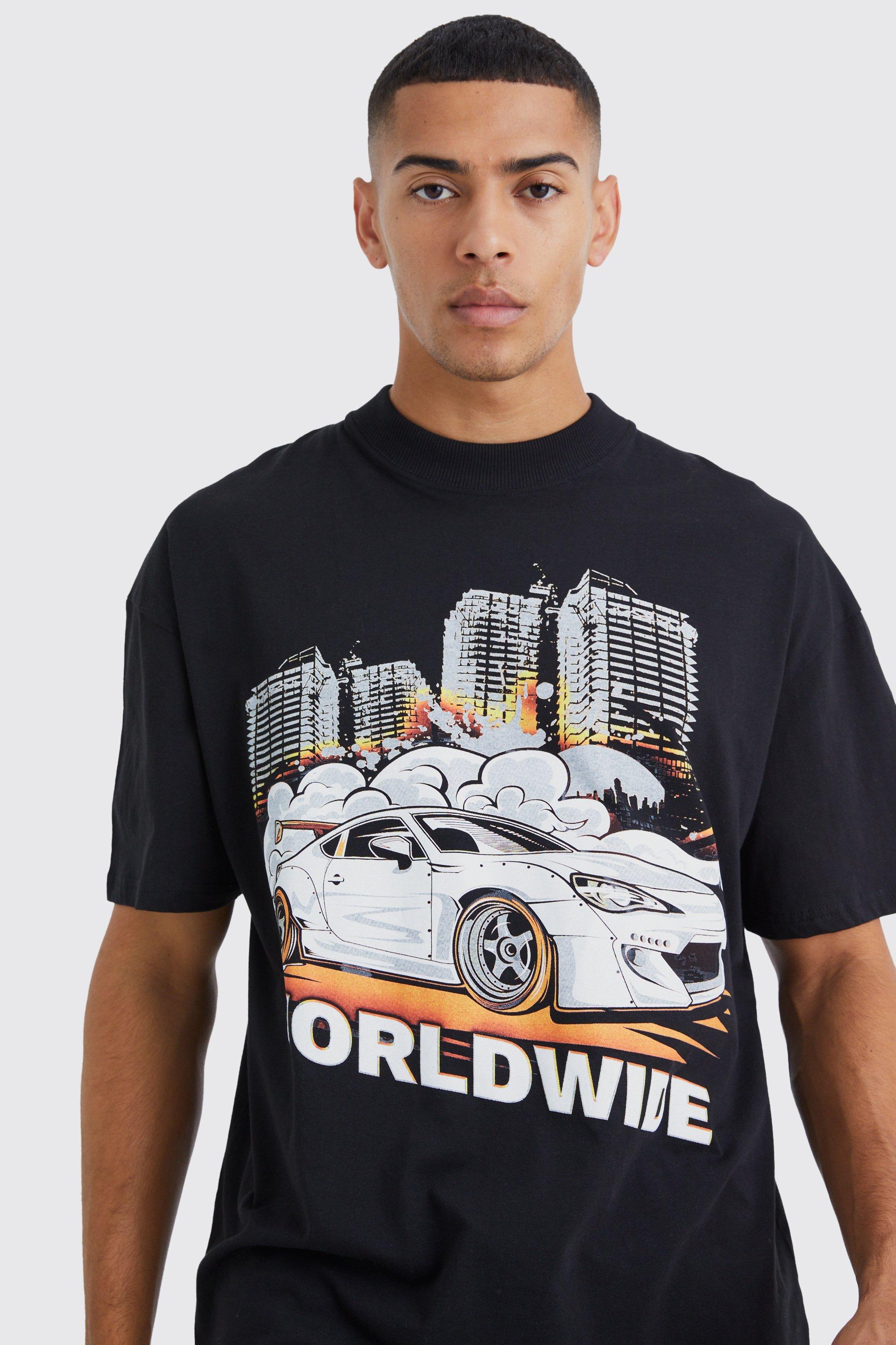 Oversized Worldwide Car Graphic Ex T shirt