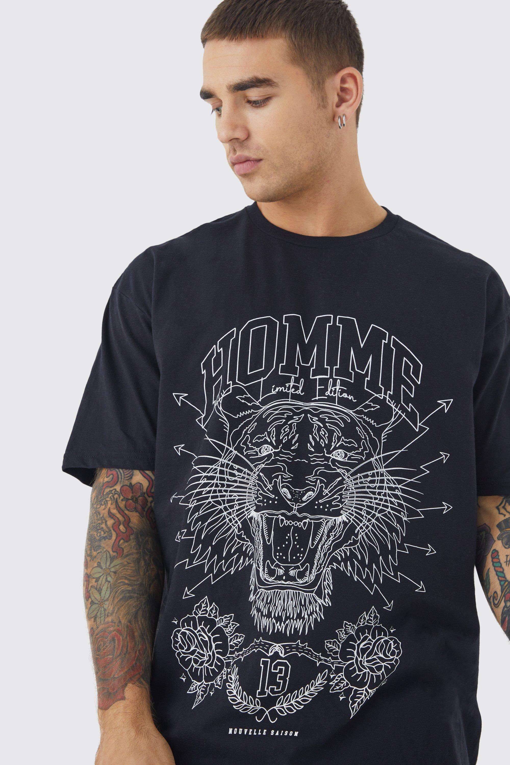 T shirt oversize imprim Homme boohoo