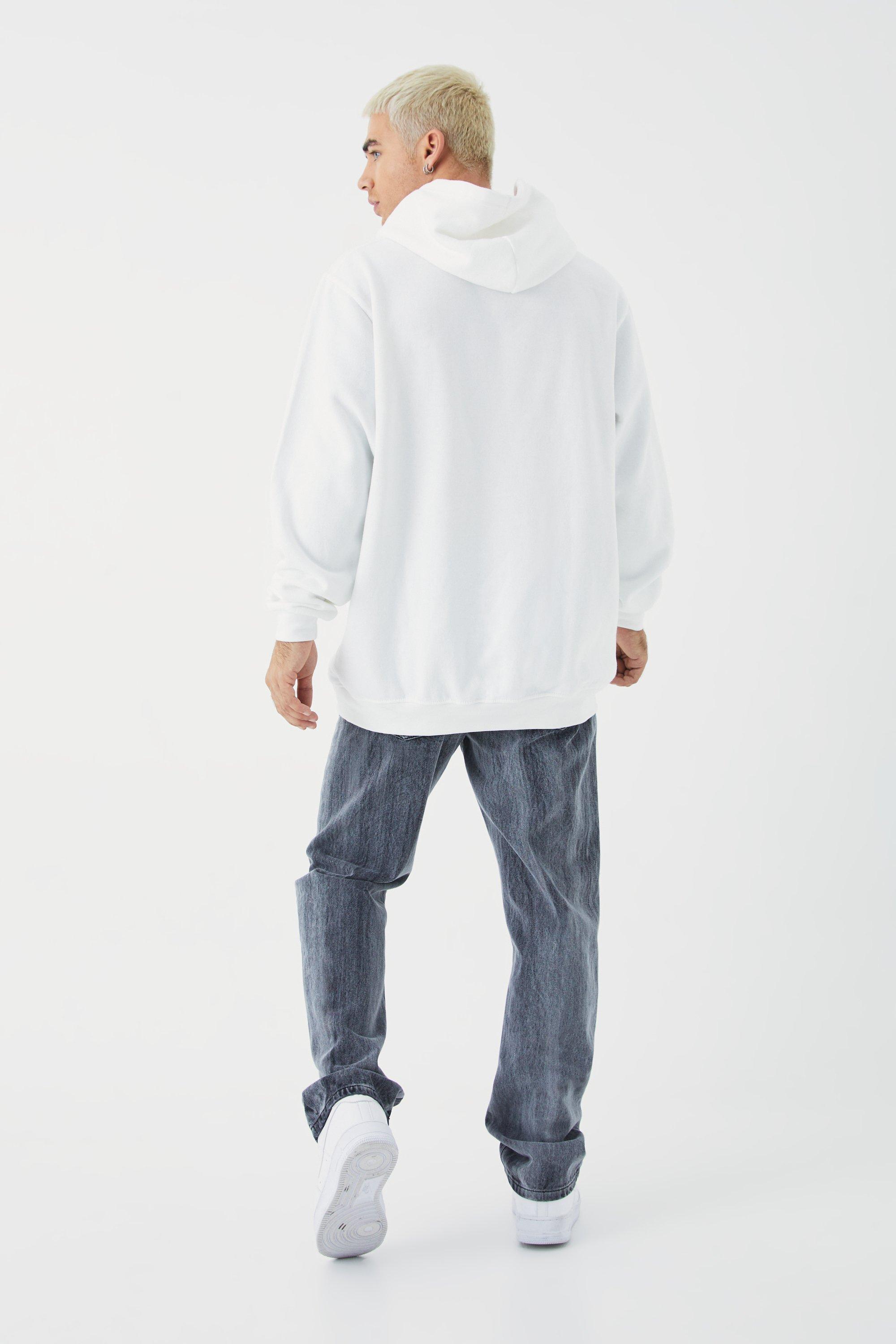 Boohoo man white outlet hoodie