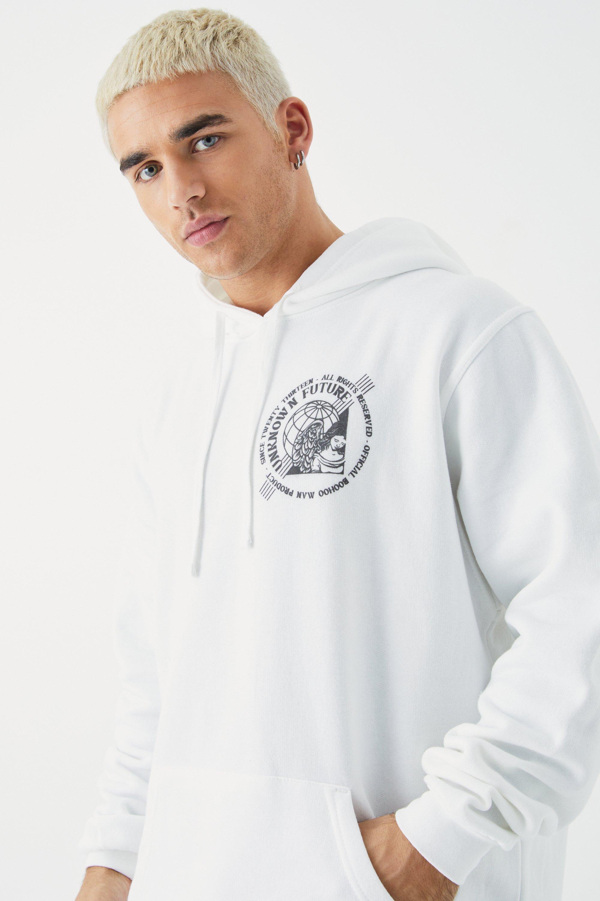 Boohoo man outlet white hoodie