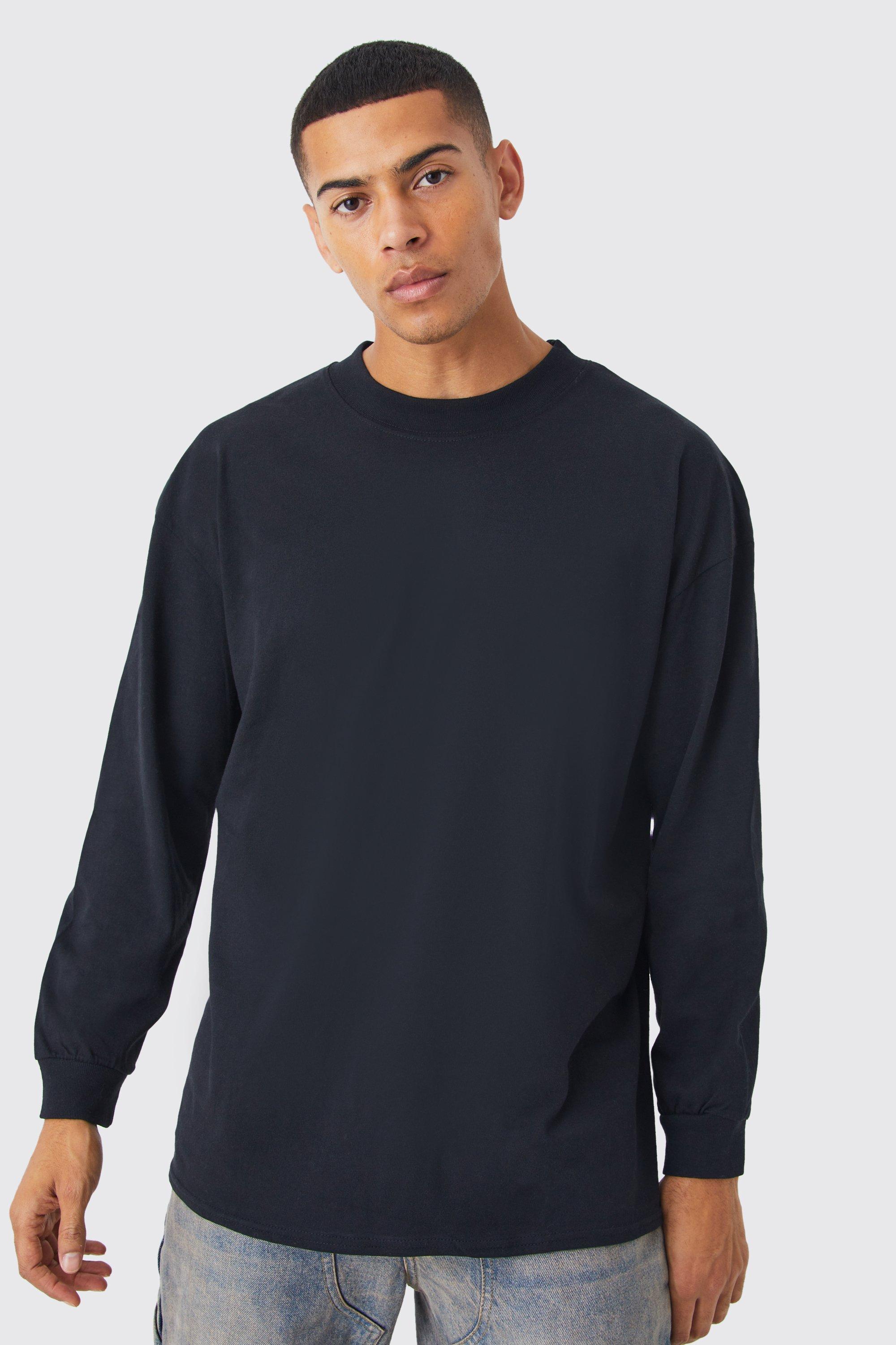 Camiseta oversize manga larga sale