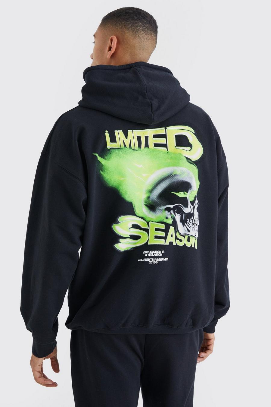Black Oversized Limited Schedel Hoodie
