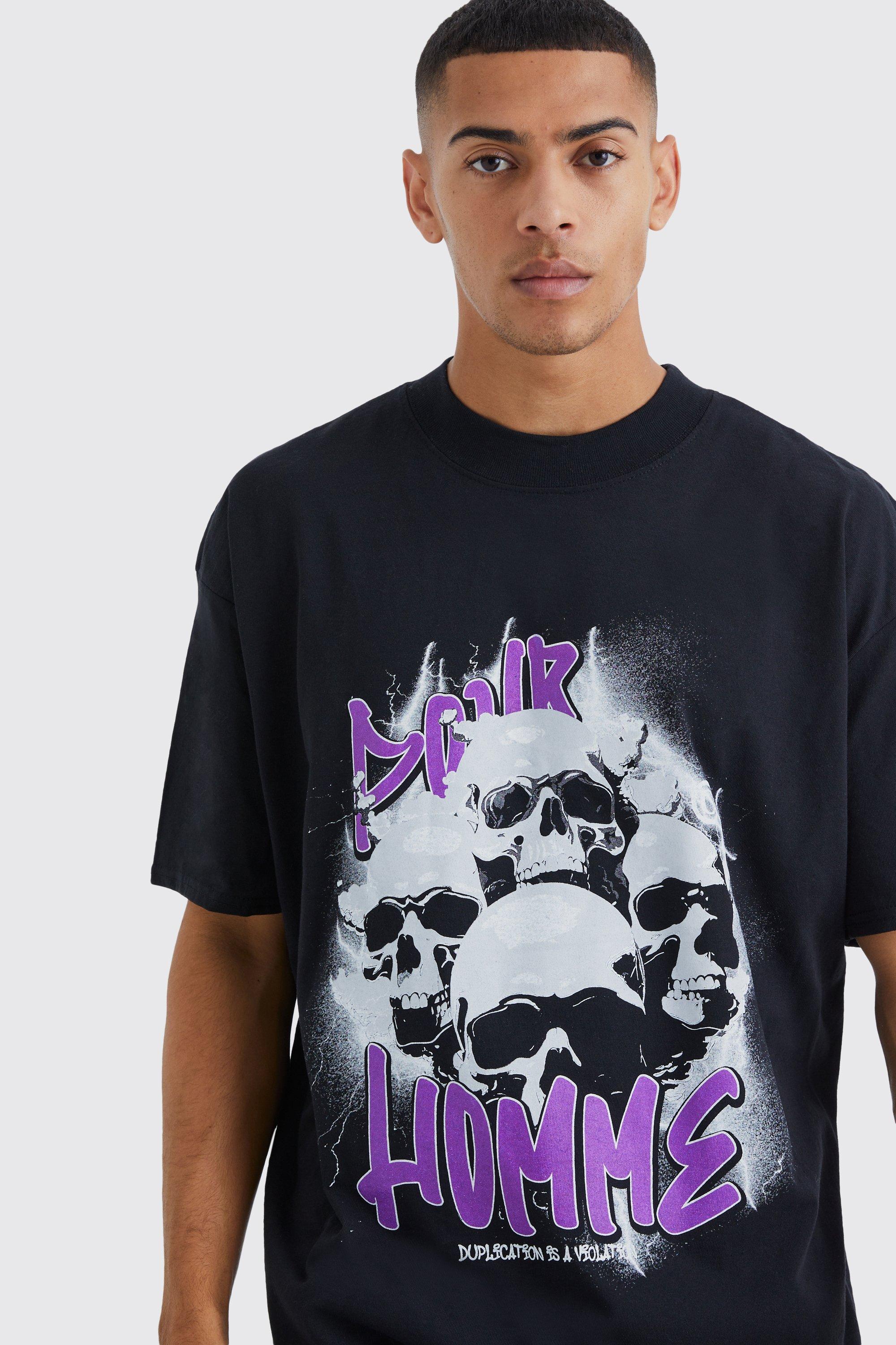 Tee shirt 2025 skull homme