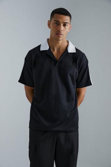 Oversized Revere Taped Polo black