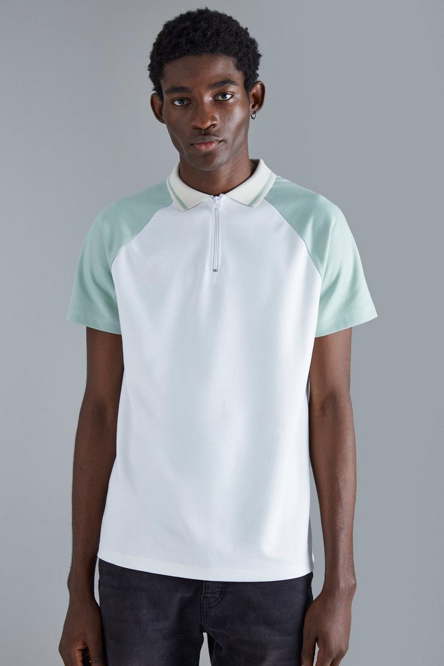 Slim-Fit Colorblock Poloshirt, Ecru image number 1