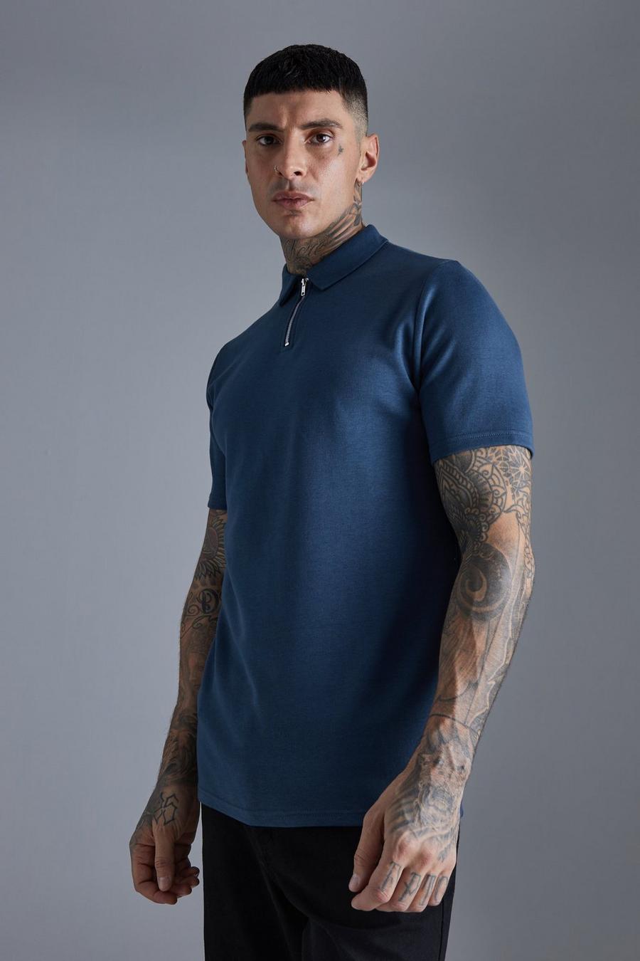 Tall Slim-Fit Poloshirt, Navy image number 1