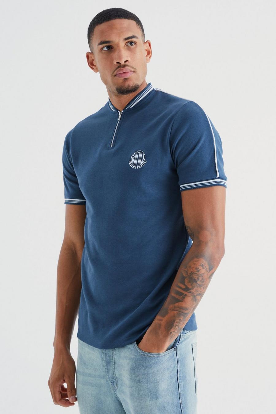 Tall Slim-Fit Poloshirt, Navy image number 1