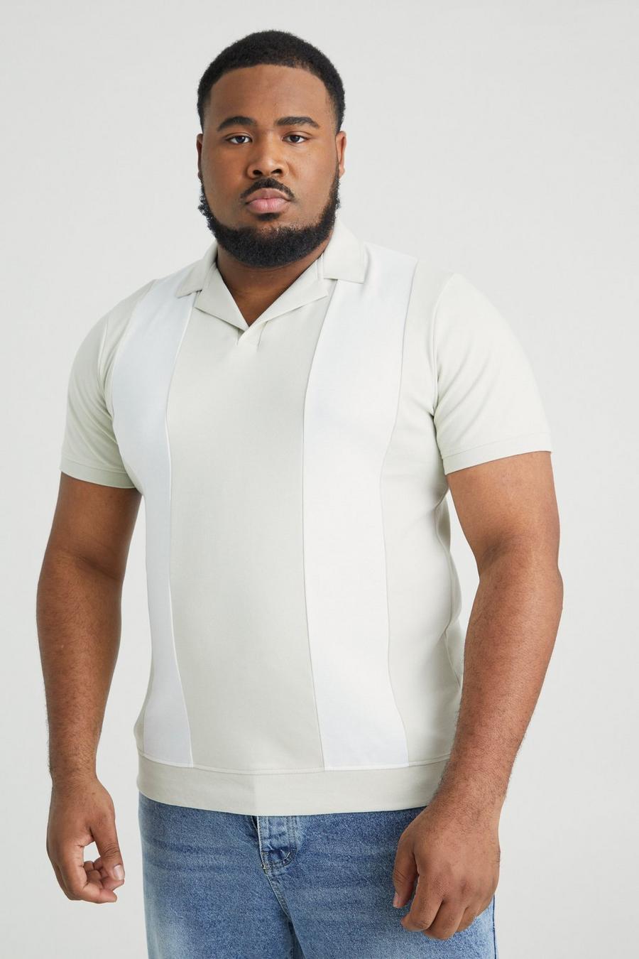Grande taille - Polo moulant color block, Grey image number 1
