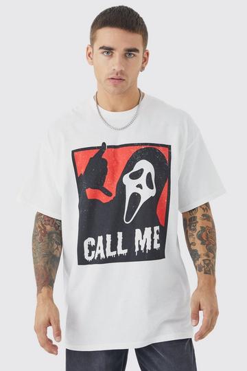 Oversized Scream License T-shirt white