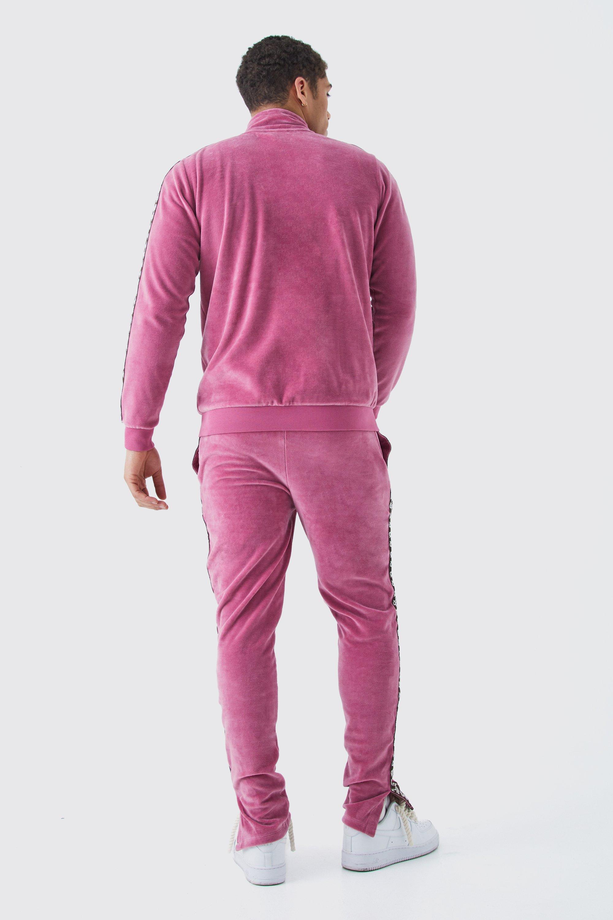 Jacquard logo cheap tape tracksuit joggers