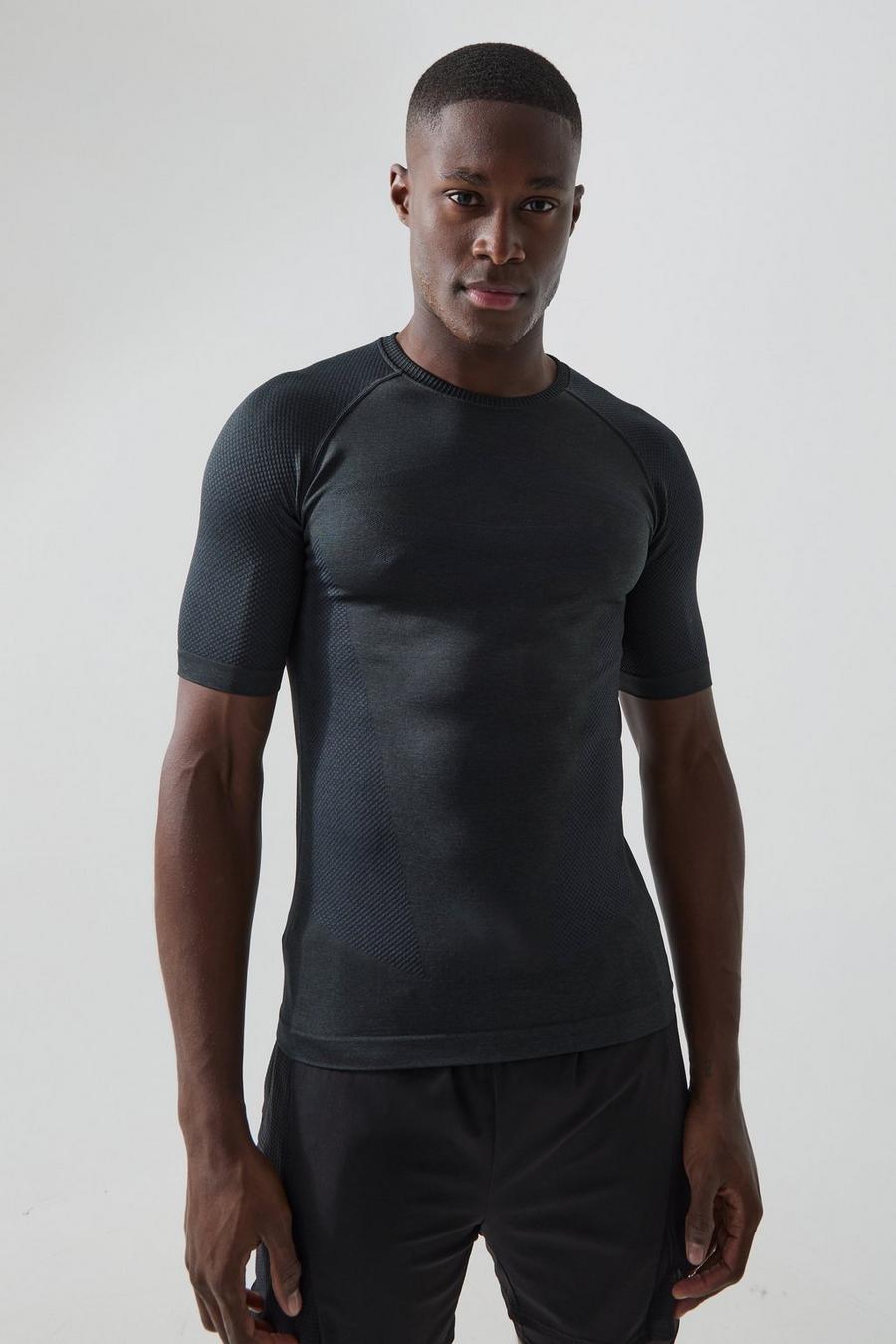 T-shirt Man Active senza cuciture, Black