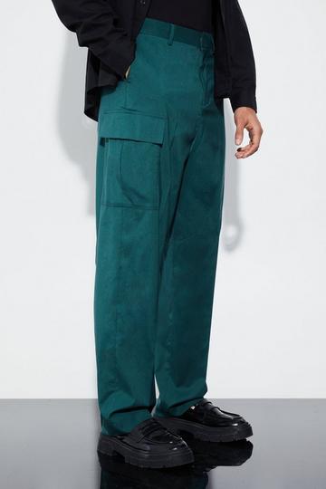 Relaxed Fit Tailored 3D Cargo Pants forest