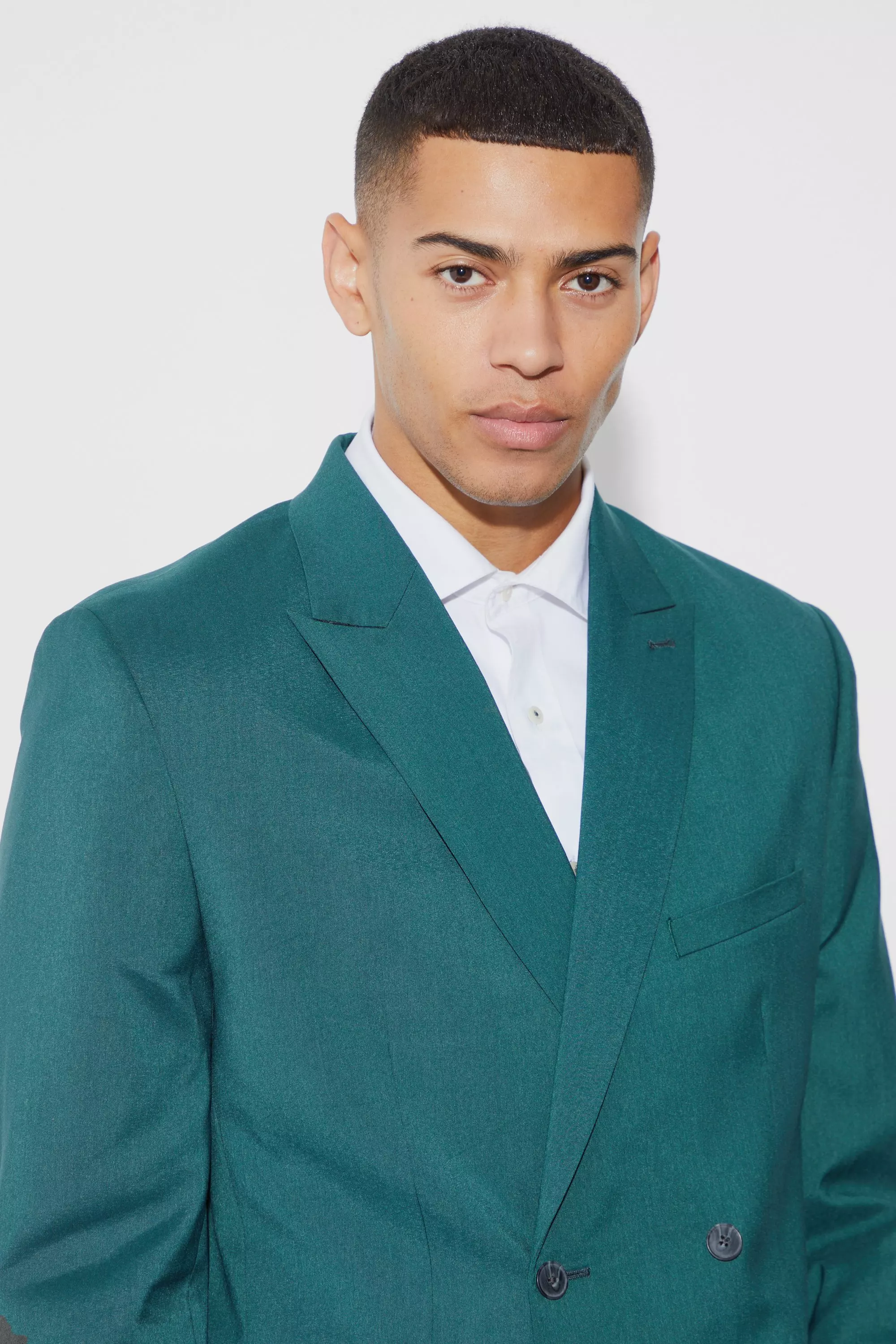 Forest Double Breasted Relaxed Fit Blazer صورة بديلة