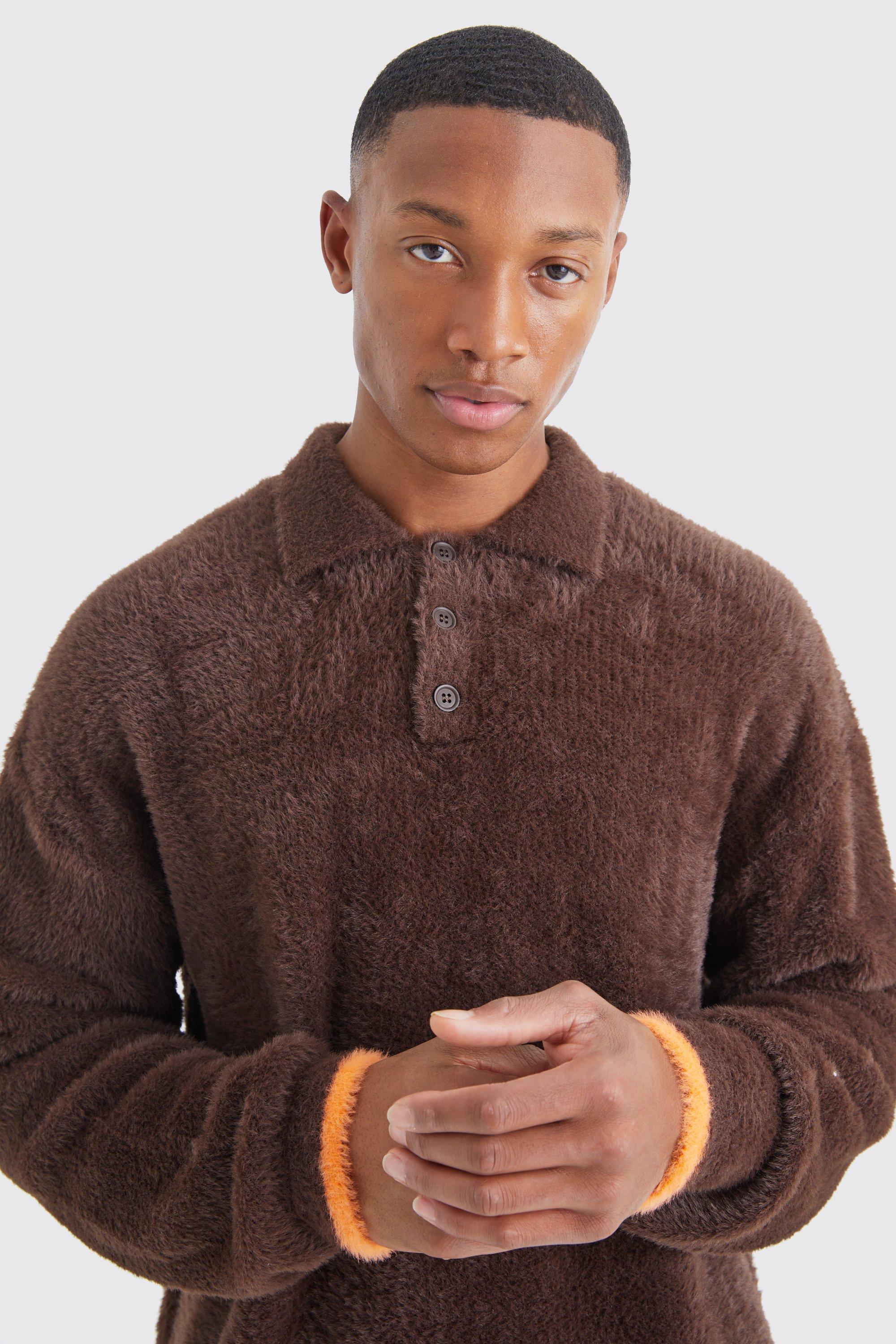 Brown 2025 knitted polo