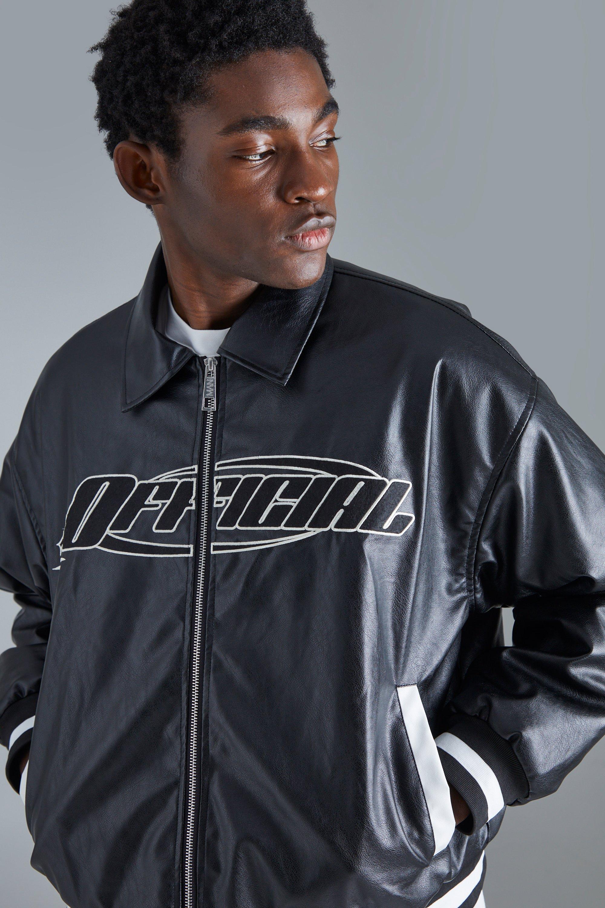 Black and silver varsity jacket sale