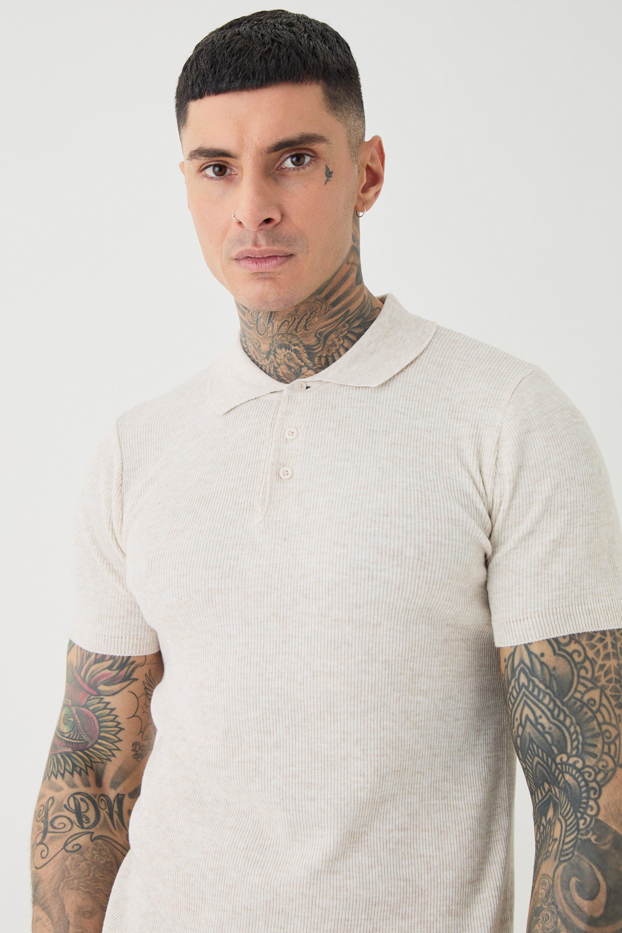 Muscle Short Sleeve Ribbed Polo