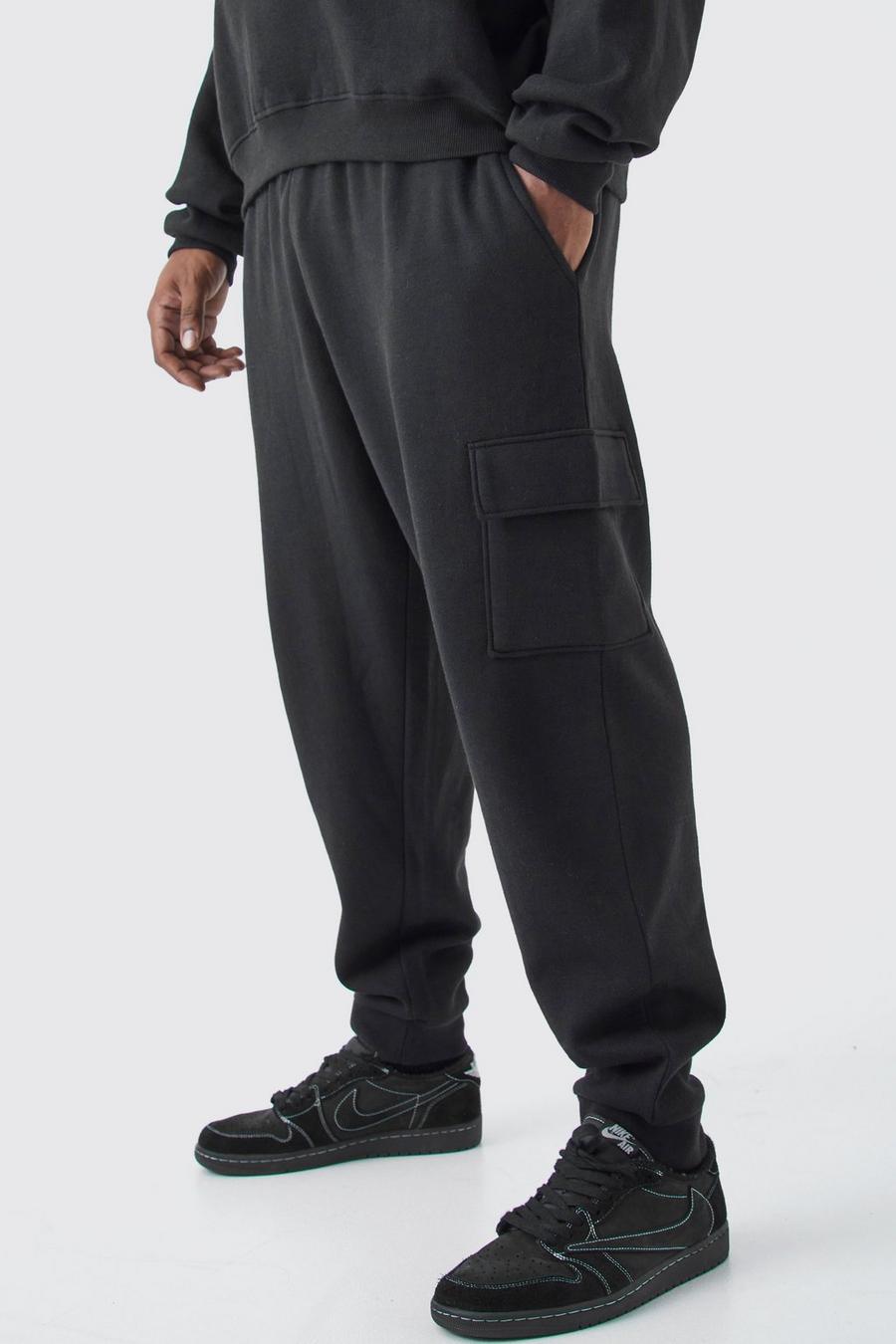 Pantaloni tuta Cargo Plus Size Regular Fit, Black image number 1