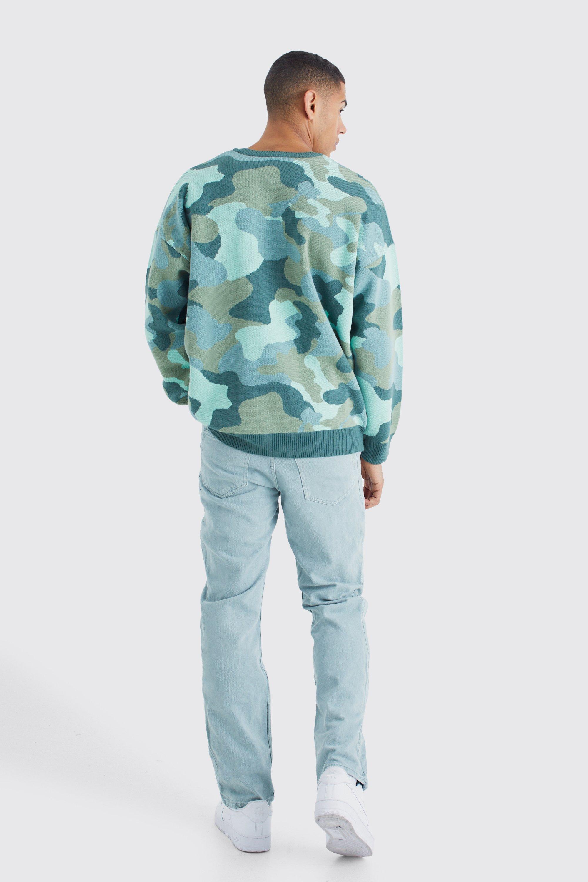 Oversized camo hot sale jumper