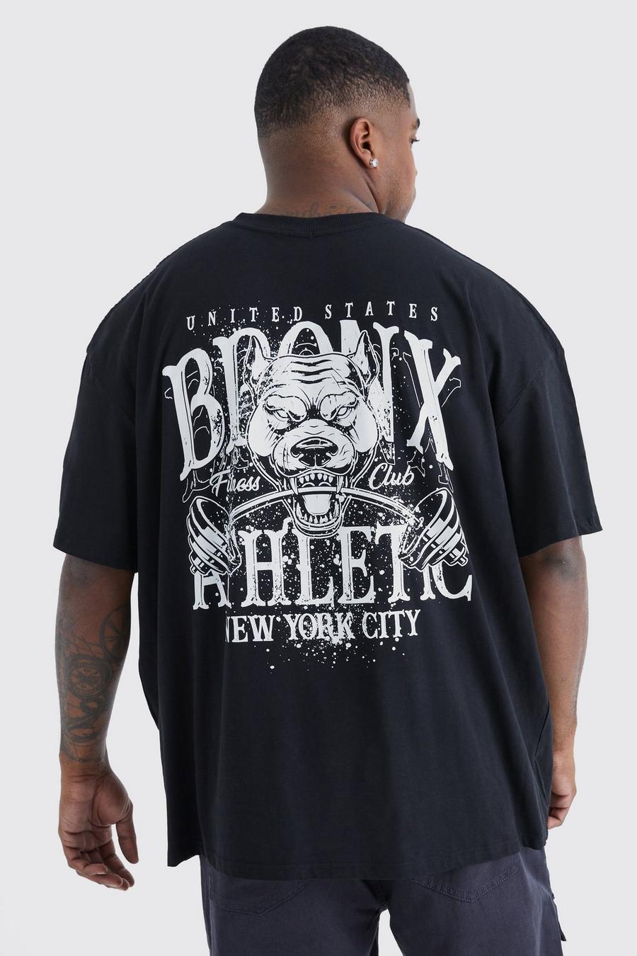 Black Plus Active Oversized Bronx Barbell T-Shirt