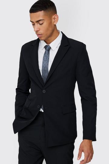 Black Technical Stretch Slim Fit Blazer