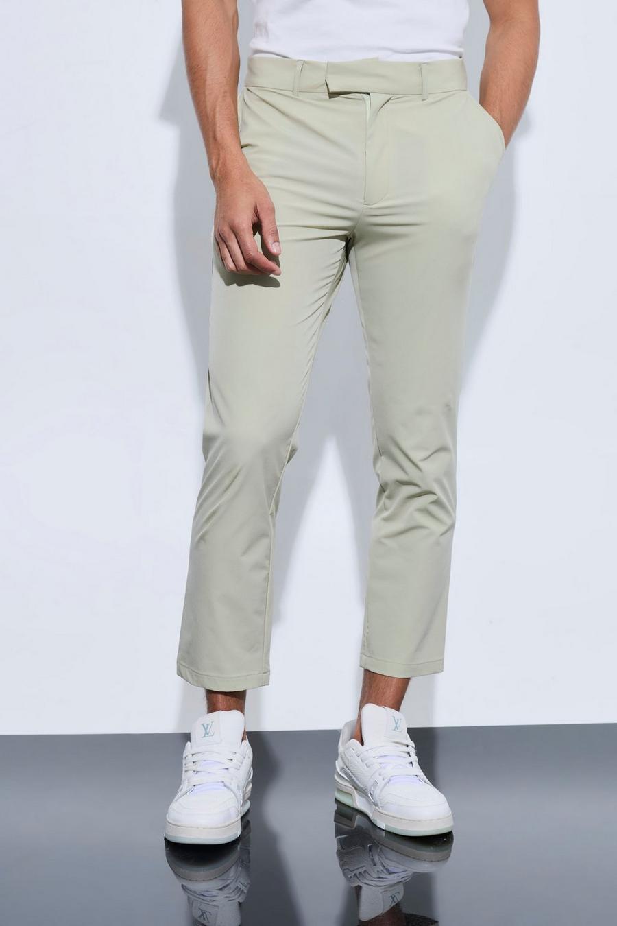 Sage Stretch Tailored Cropped Trousers image number 1