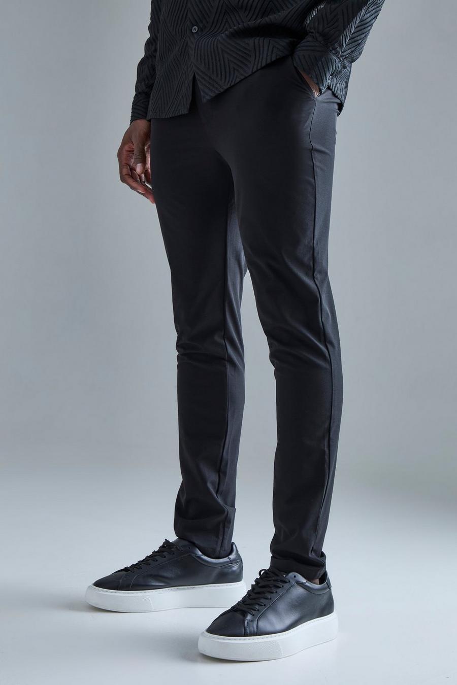 Black Slim Stretch Trousers image number 1