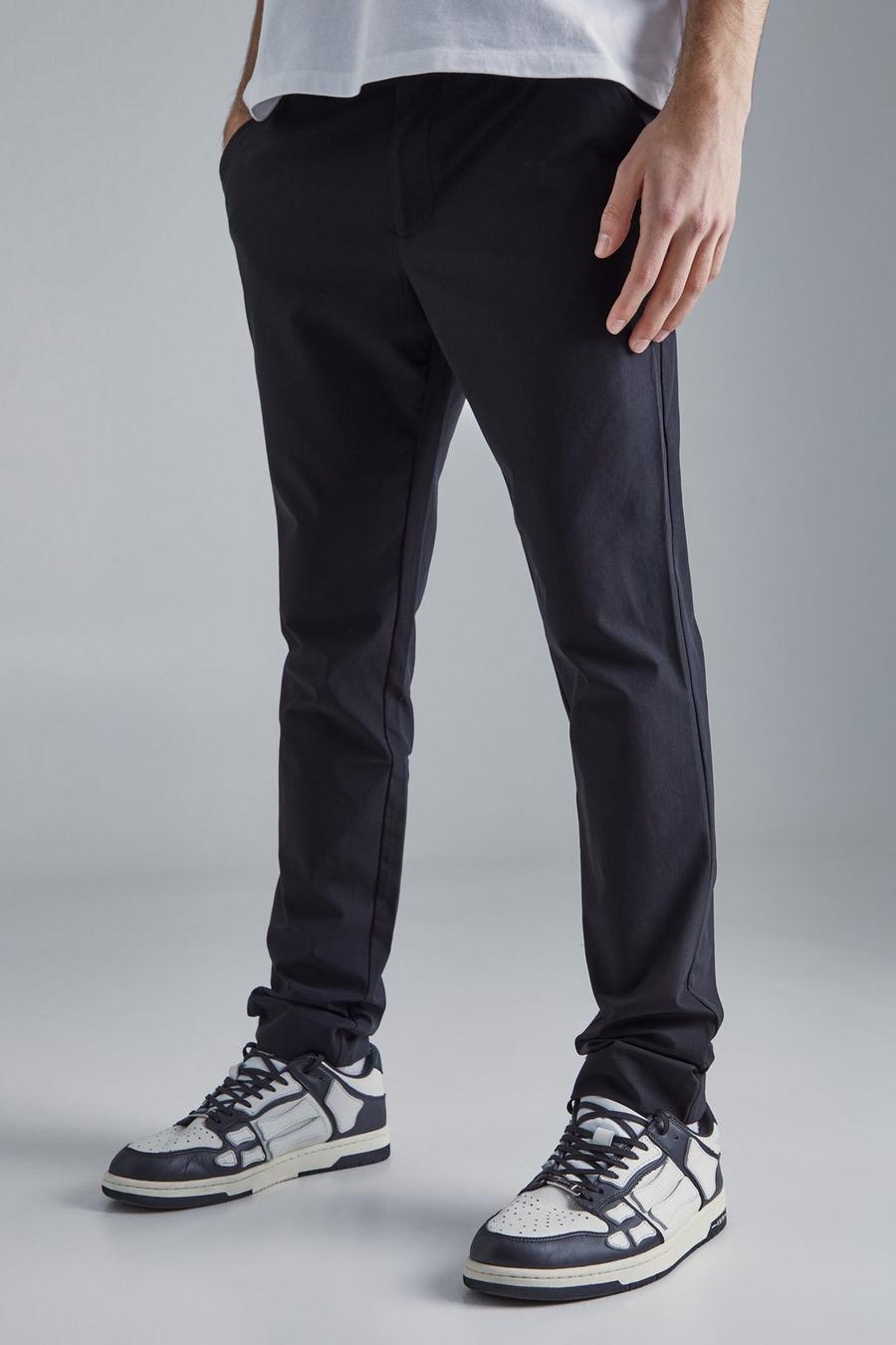 Black Technical Stretch Tailored Slim Fit Pants
