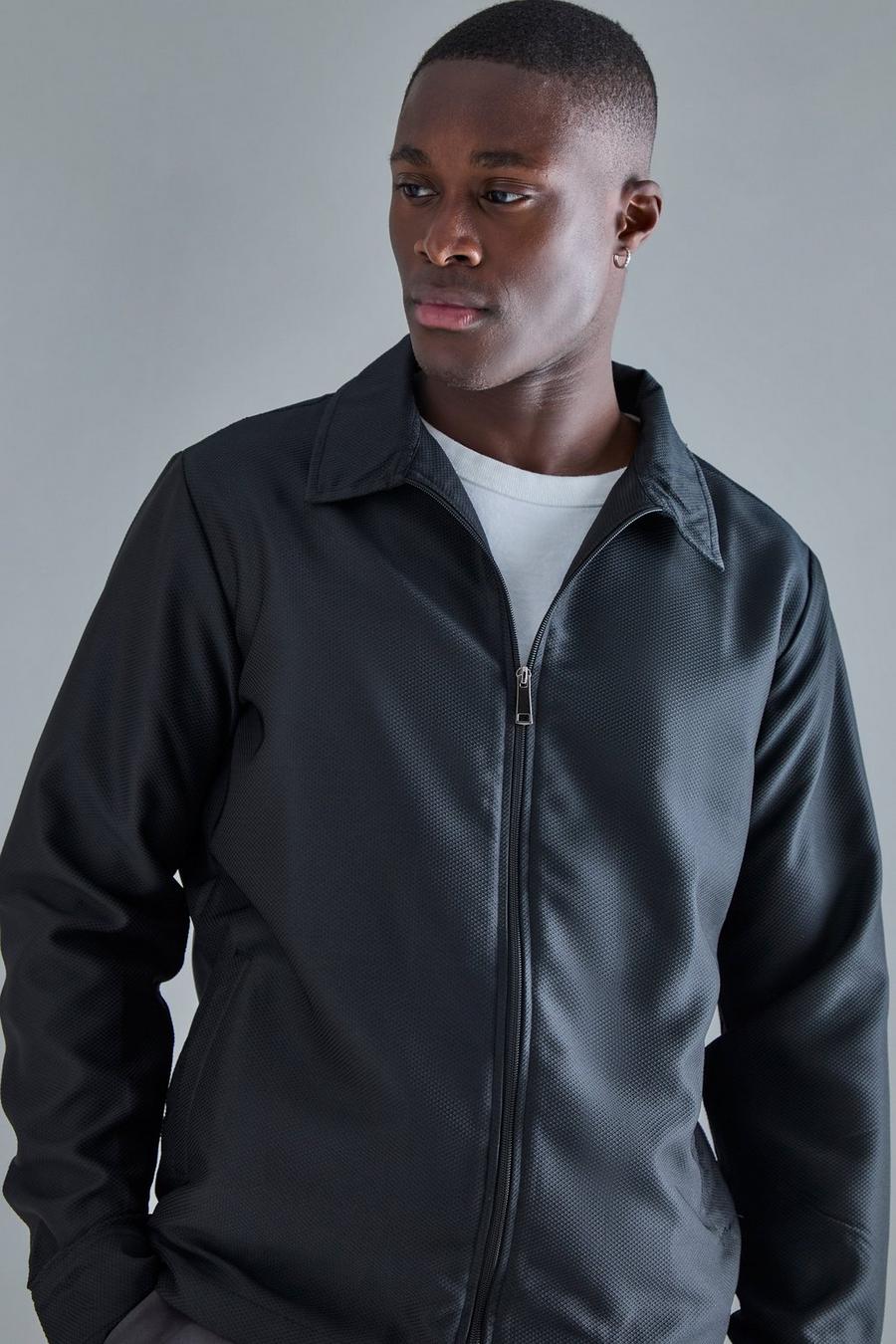Black Jacquard Boxy Overhemd Met Lus En Taille image number 1