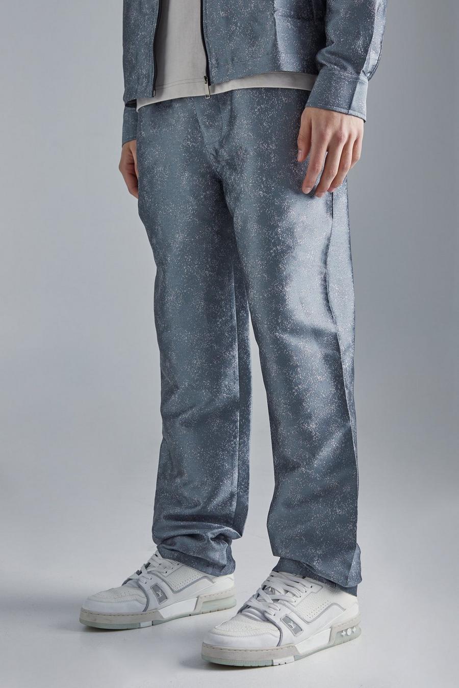 Pantaloni dritti in tessuto mélange a effetto mélange, Grey image number 1