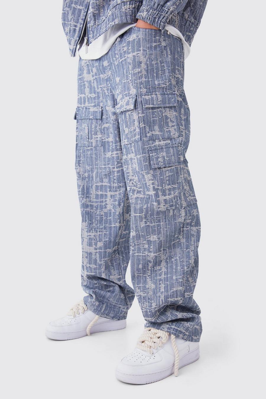 Lockere Cargo-Jeans mit Taschen, Light blue