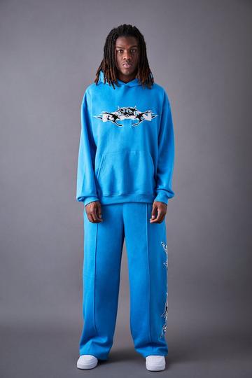 Oversized Pu Applique Tracksuit blue