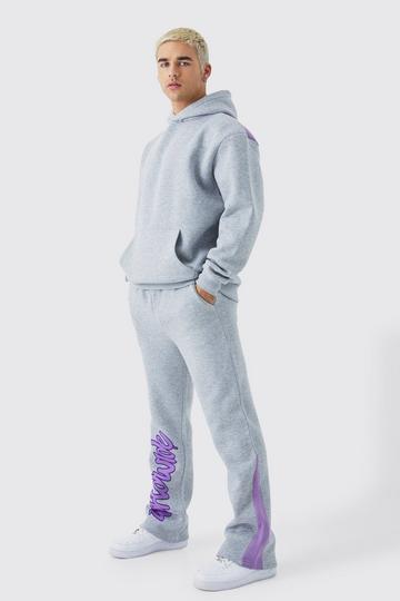 Oversized Worldwide Trainingspak Met Gusset grey marl