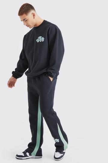 Black Man Extended Neck Gusset Tracksuit