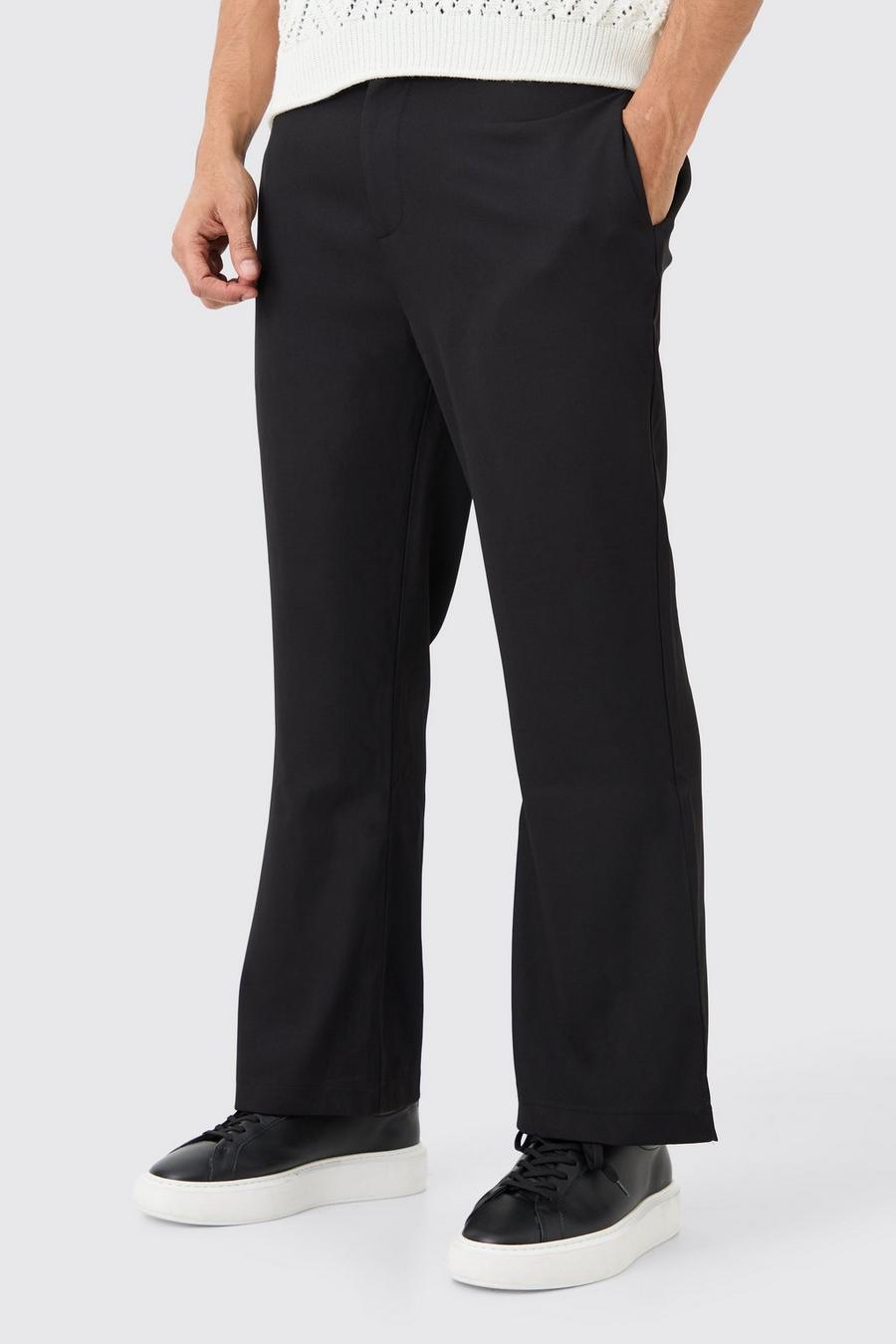 Black Mix & Match Tailored Flared Trousers image number 1