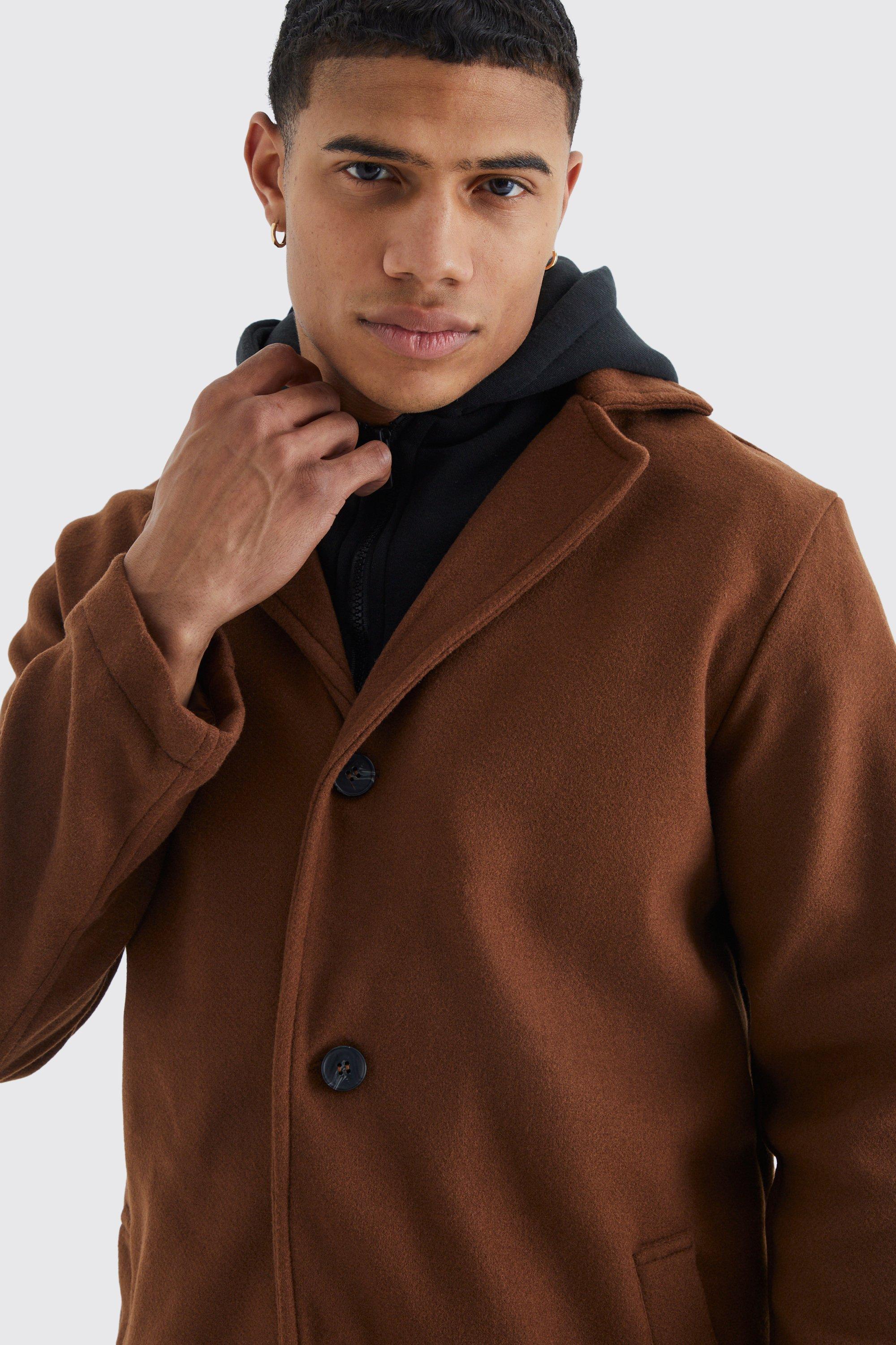 Mens tan wool on sale overcoat