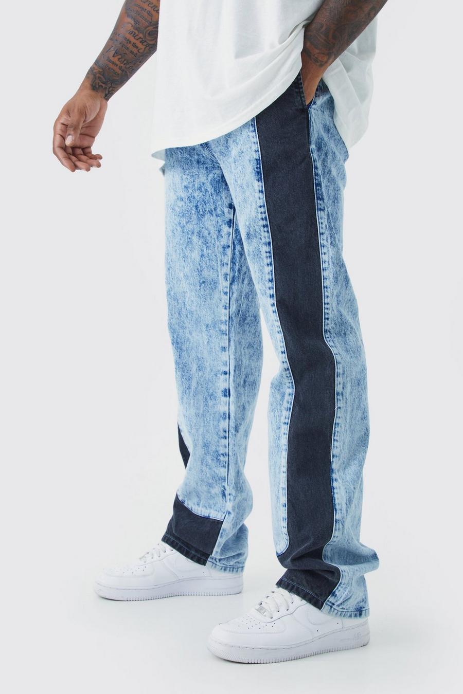 Pantaloni tuta Tall rilassati in denim in lavaggio acido, Light blue