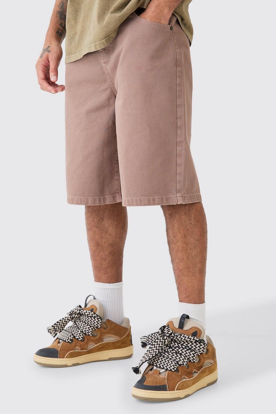 Pantaloni tuta in denim sovratinti, Brown image number 1