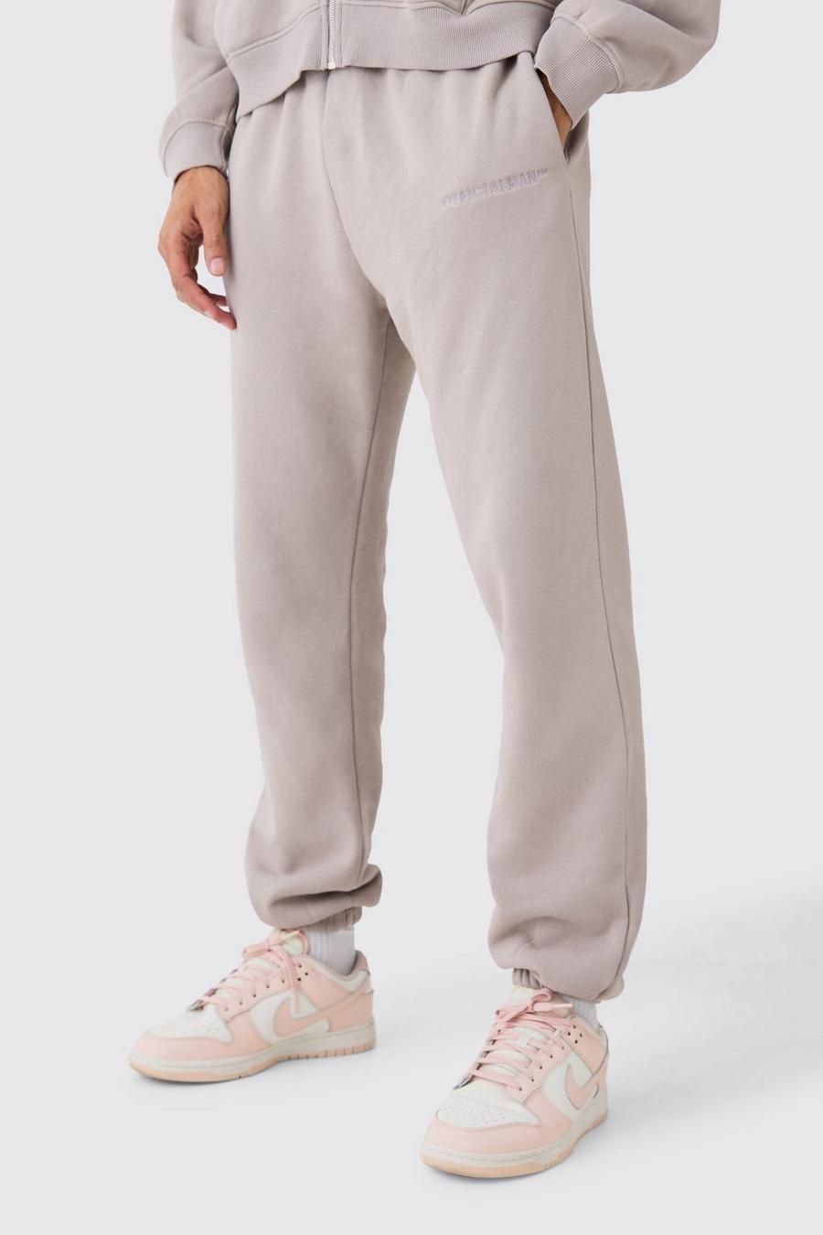 Pantaloni tuta Core Fit Official slavati, Taupe