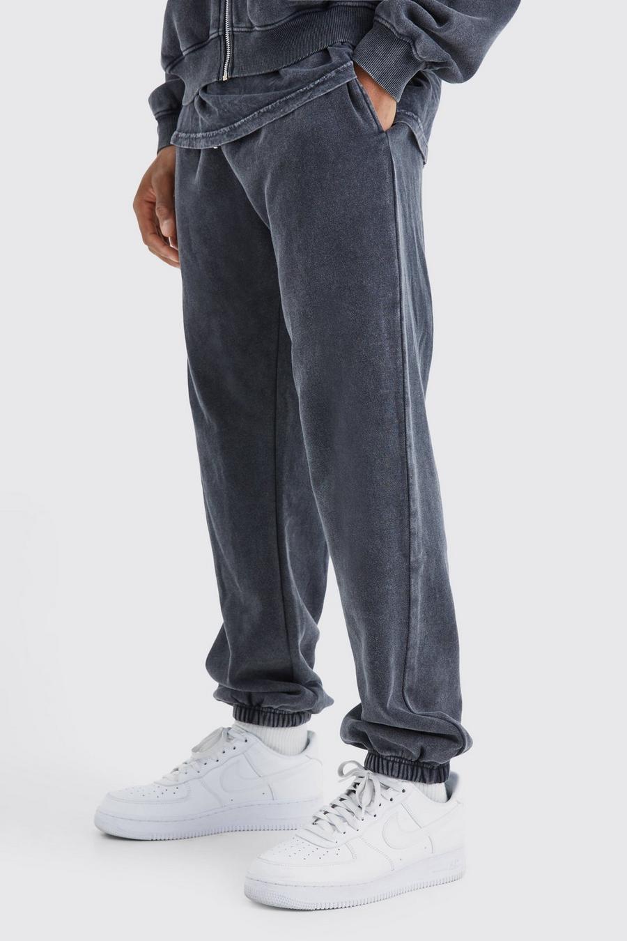 Pantaloni tuta Core Fit in lavaggio acido, Charcoal image number 1