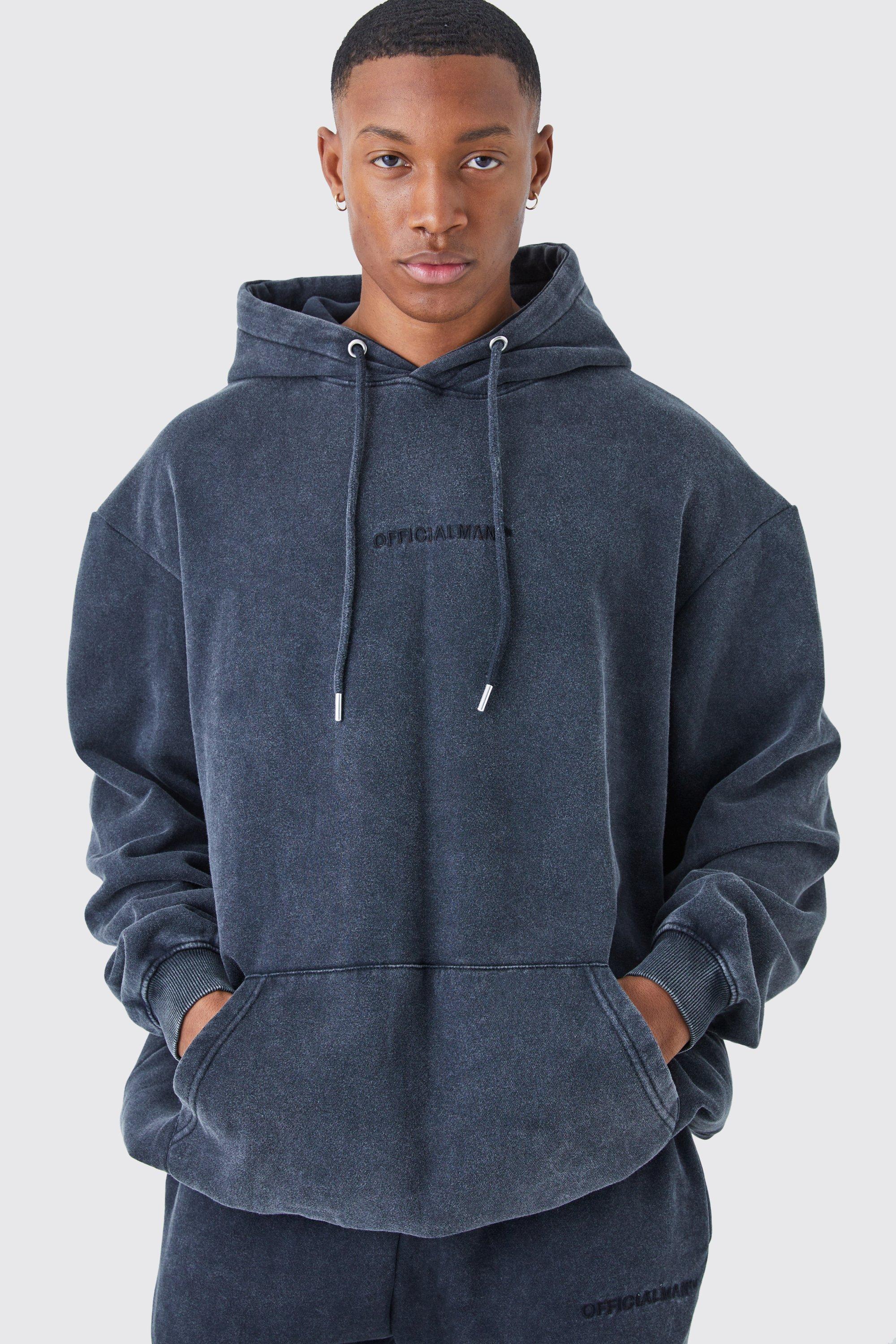 Grey acid wash discount hoodie